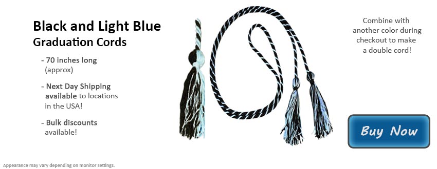 Black and Light Blue Graduation Cord Picture