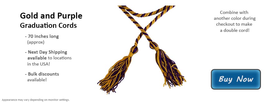 Gold and Purple Graduation Cord Picture