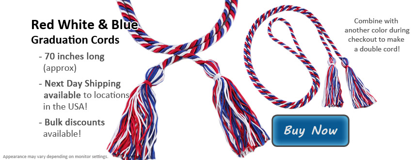 Red White and Blue Graduation Cord Picture