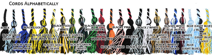 Black and Light Blue Cords Graduation Cords 1