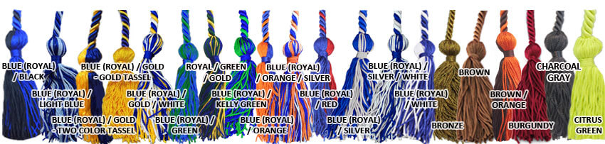 Royal, Bronze, Brown, Burgundy, and Citrus Cords Graduation Cords 3