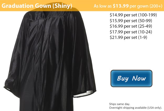 Shiny Black Graduation Gown Picture