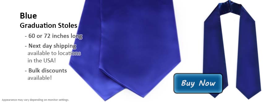 Royal Blue Graduation Stole Picture