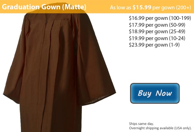 Matte Brown Graduation Gown Picture