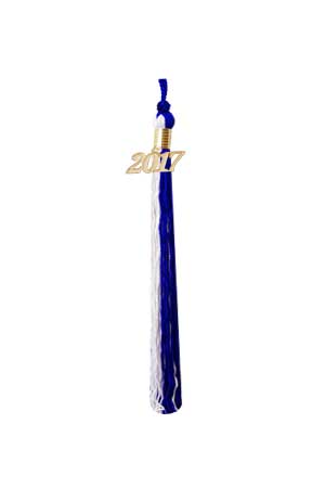 Royal Blue and White Graduation Tassel Picture