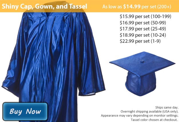turquoise cap and gown