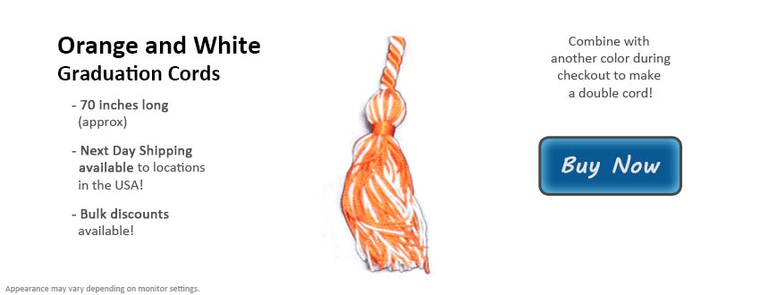 Orange and White Graduation Cord Picture