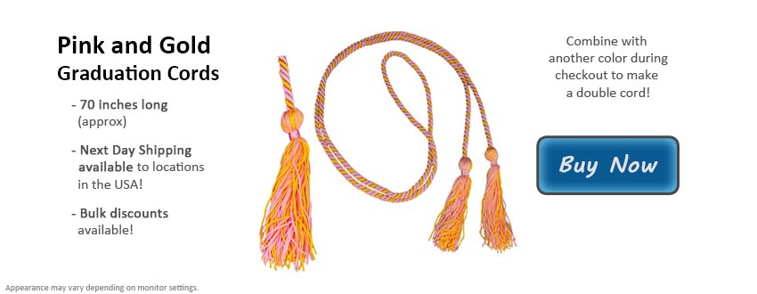 Pink and Gold Graduation Cord Picture