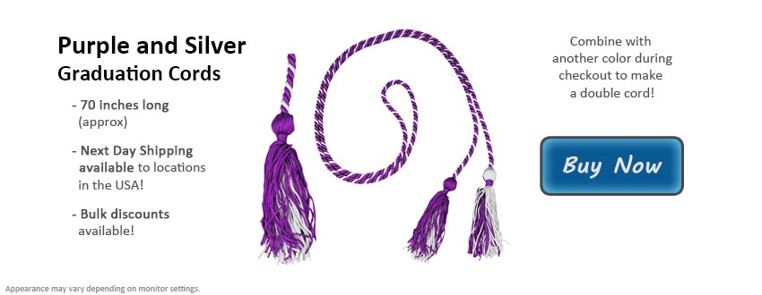 Purple and Silver Graduation Cord Picture