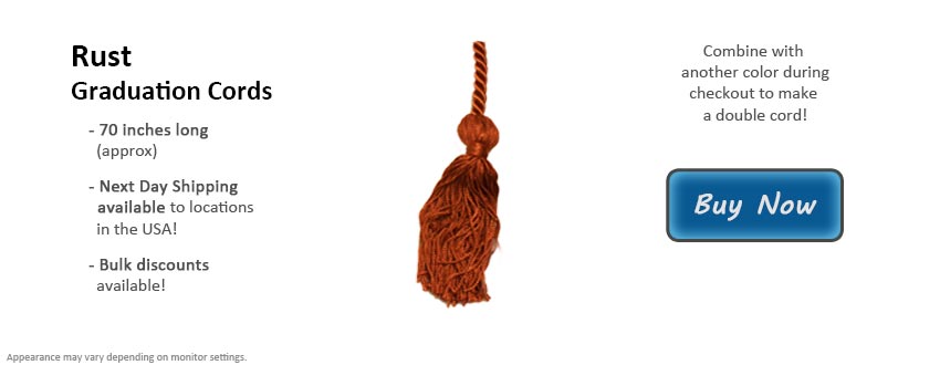 Rust Graduation Cord