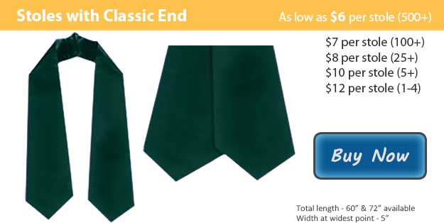 Forest Green Graduation Stole Picture