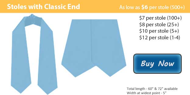 Light Blue Graduation Stole Picture