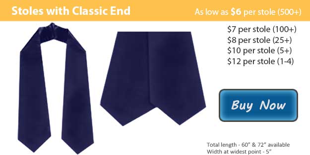 Navy Blue Graduation Stole Picture