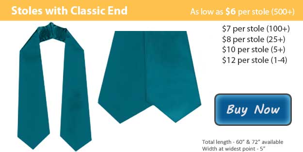 Teal Graduation Stole Picture