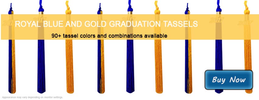 Graduation Tassels in Royal Blue and Gold
