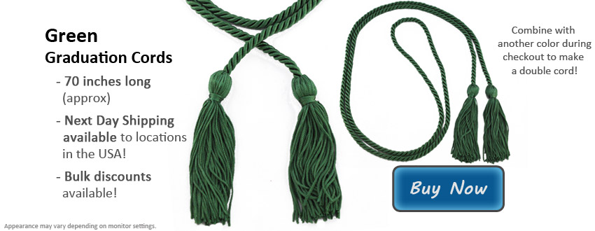 Green Graduation Cords  Green Cords from Honors Graduation