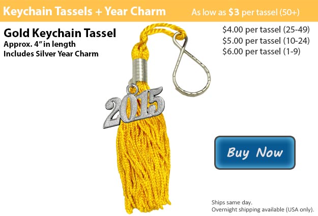 Keychain Graduation Tassels in Gold