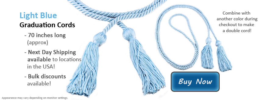 Honor Cords: Black-White-Light Blue, Senior Class Graduation Products