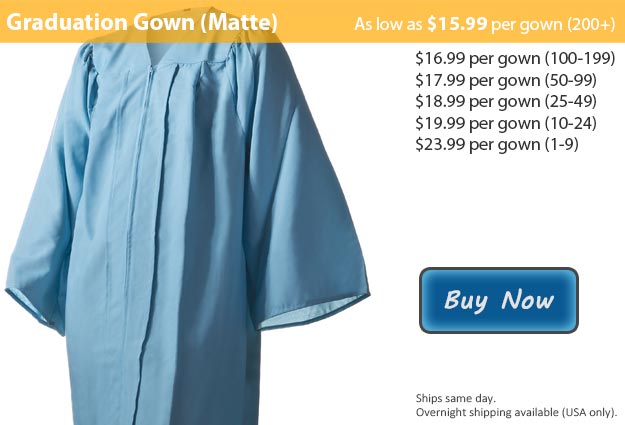 Matte Light Blue Graduation Gown Picture