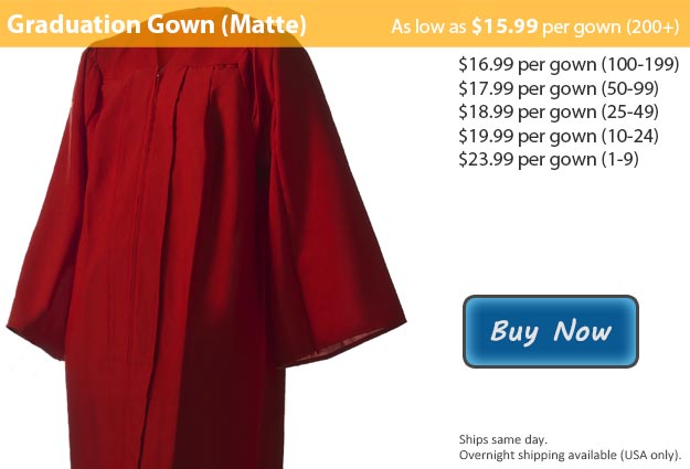 Matte Maroon Graduation Gown Picture