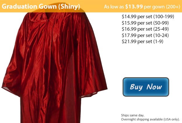 Shiny Maroon Graduation Gown Picture
