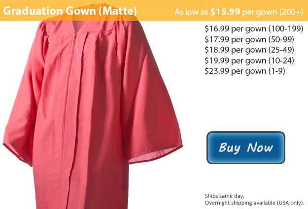 Matte Pink Graduation Gown Picture