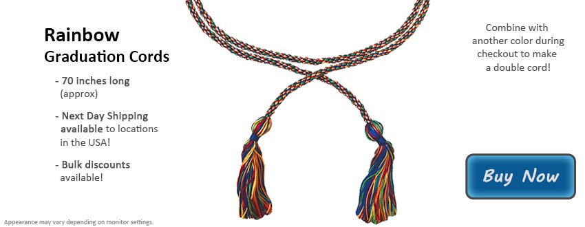 Rainbow Graduation Cord