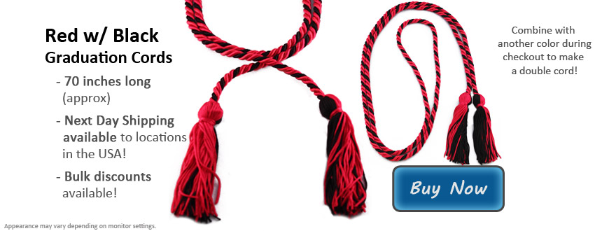 Black and Red Two Color Graduation Honor Cord – Graduation Attire