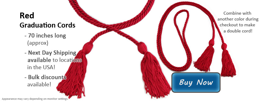 Red Graduation Cords from Honors Graduation