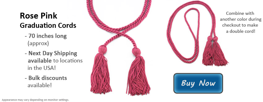 Hot Pink Graduation Cords