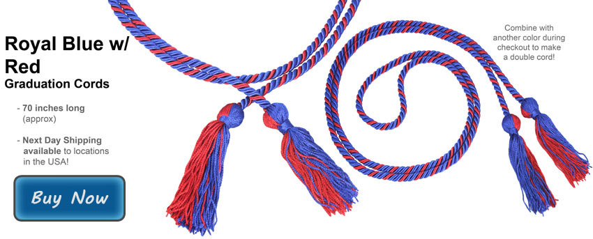 Red/White/Royal Blue Intertwined Honor Cords