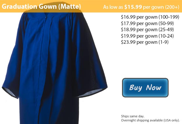 Matte Royal Blue Graduation Gown Picture