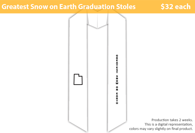 Greatest Snow on Earth Graduation Stole