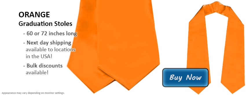 Orange Graduation Stoles