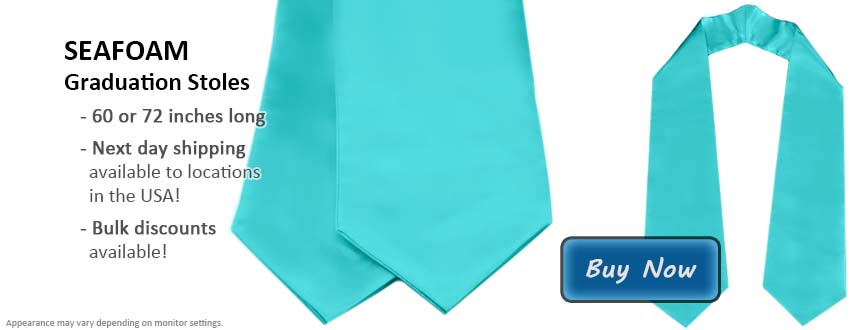 Seafoam Graduation Stole Picture